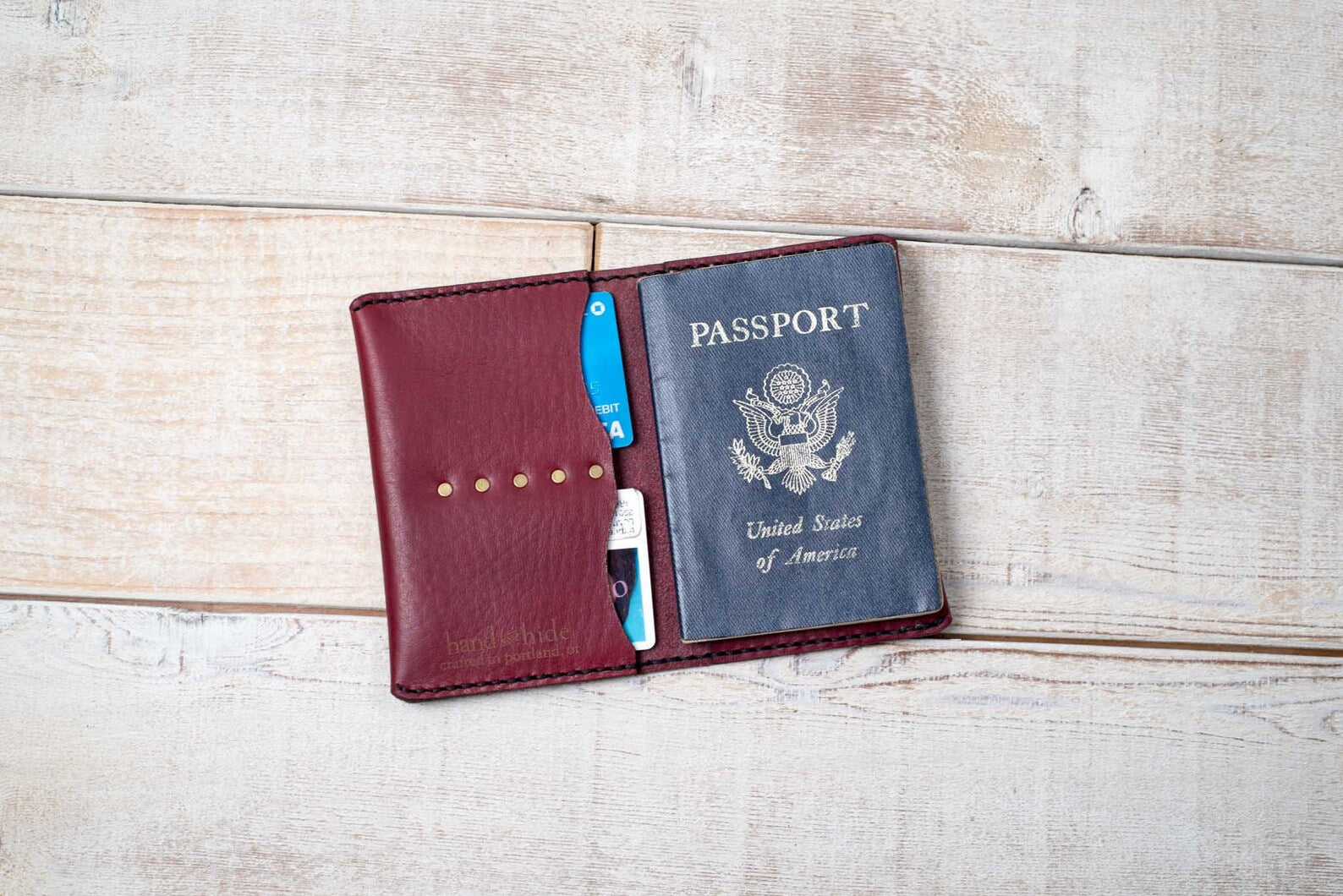 Passport Leather Cover #87, brand new, hand made, hand stitched, high quality made in the USA, field notes/ passport cover natural leather